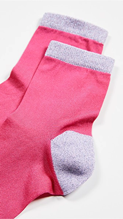 Shop Hysteria Liza Ankle Socks In Dark Pink