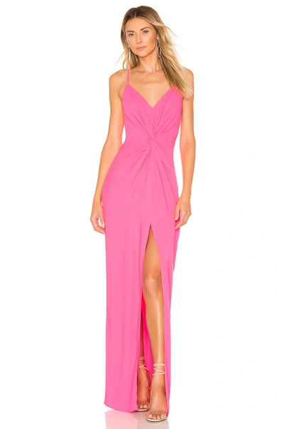 Shop Amanda Uprichard Ellie Maxi Dress In Pink Lacquer