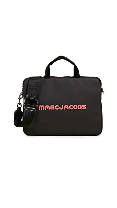 Shop Marc Jacobs 13" Commuter Case In Black/coral