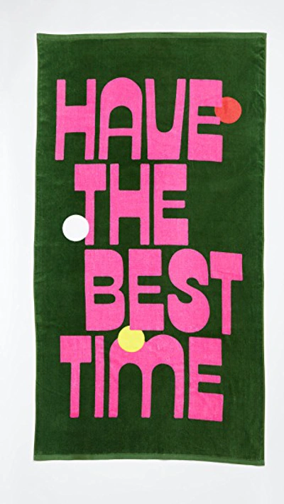 Shop Ban.do Ban. Do Best Time Giant Beach Towel In Green/pink