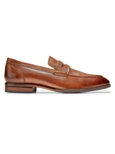 Shop Cole Haan Warner Grand Leather Penny Loafers In British Tan