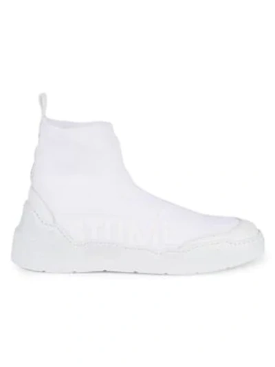 Shop Costume National High-top Sock Sneakers In White