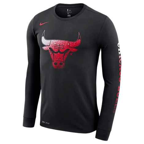 Nike Men's Chicago Bulls Nba Mezzo Logo Performance Long-sleeve T-shirt ...