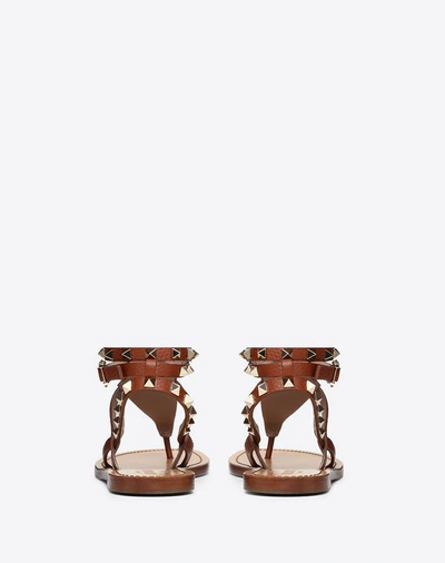 Shop Valentino Garavani Grainy Leather Ankle Strap Sandal 5 Mm In Brown