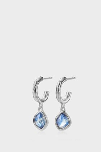 Monica Vinader Womens Silver Siren Sterling Silver And Kyanite Hoop Earrings In Silver