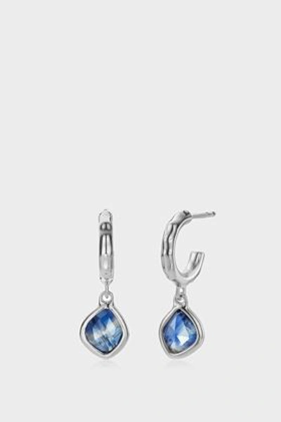 Monica Vinader Womens Silver Siren Sterling Silver And Kyanite Hoop Earrings In Silver