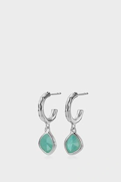 Shop Monica Vinader Siren Mini Nugget Hoop Earrings In Silver