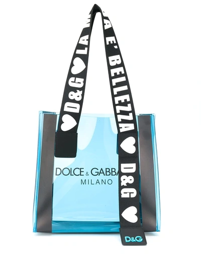 Shop Dolce & Gabbana Belezza Tote Bag - Blue