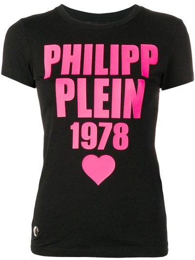 Shop Philipp Plein Logo Slim-fit T-shirt - Black
