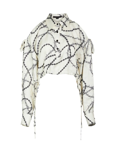 Shop Alexander Wang Patterned Shirts & Blouses In Ivory