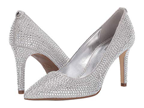 michael kors silver glitter heels