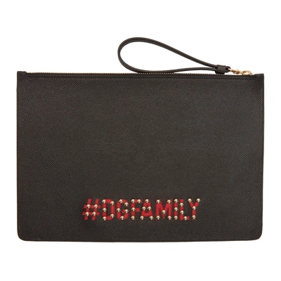 Shop Dolce & Gabbana Dolce And Gabbana Black Dg Family Chef Pouch In 80999 Black