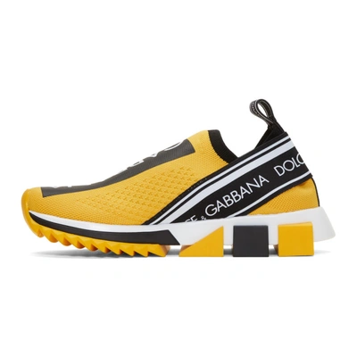 Shop Dolce & Gabbana Dolce And Gabbana Black And Yellow Sorrento Sneakers In 8b706 Yello
