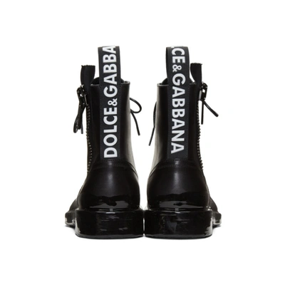 Shop Dolce & Gabbana Dolce And Gabbana Black Immersion Finish Summer Boots In 80999 Black