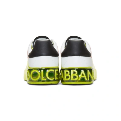 Shop Dolce & Gabbana Dolce And Gabbana White And Yellow Portofino Melt Sneakers In 8r154 Wht/y