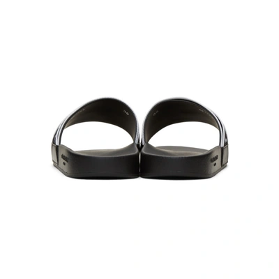 Shop Givenchy Black & White 4g Webbing Pool Slides