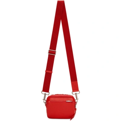 Shop Givenchy Red Mc3 Reverse Logo Crossbody Bag In 600 Red