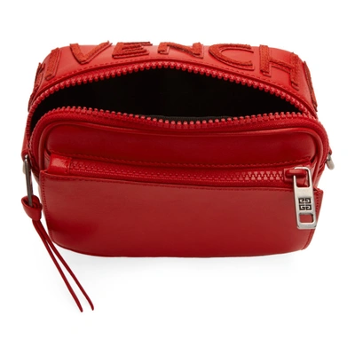 Shop Givenchy Red Mc3 Reverse Logo Crossbody Bag In 600 Red