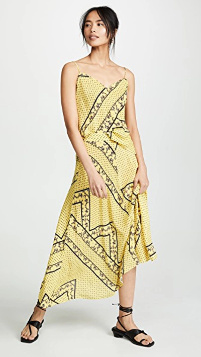 Ganni Paisley & Floral Print A-line Midi Skirt In Yellow. | ModeSens