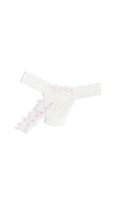 Shop Hanky Panky Anastasia Garter And Thong Set In Marshmallow/pink