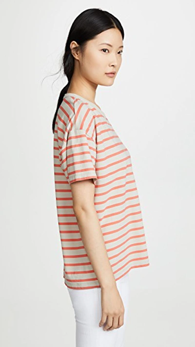 Shop Alexander Wang T Stripe Tee In Khaki/bright Orange