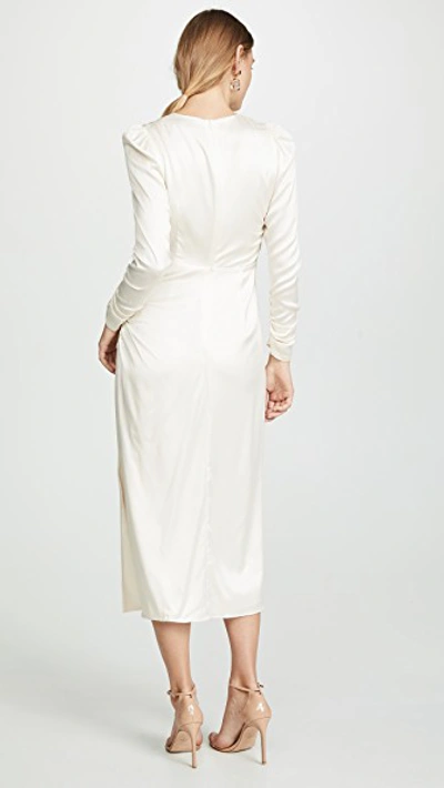 Shop Zimmermann Ruched Drape Dress In Pearl