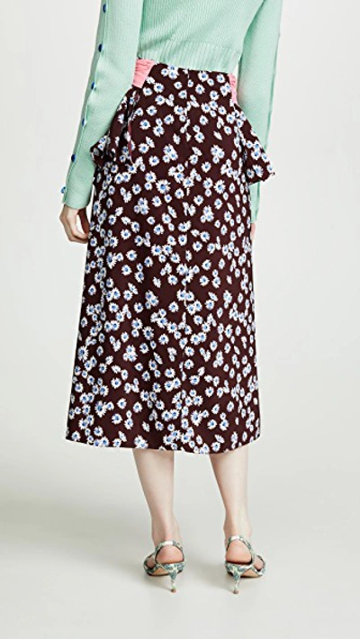 Shop Anna October Floral Midi Skirt In Multi