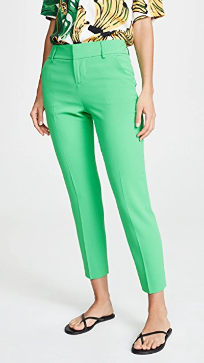 Shop Alice And Olivia Stacey Slim Trousers In Mint Kelly