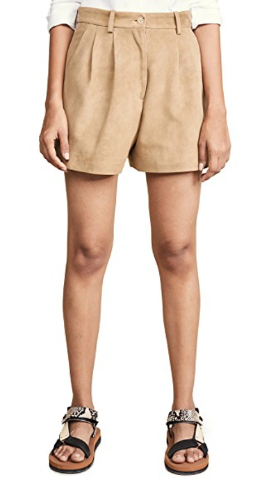 Shop Nili Lotan Roxana Shorts In Beige