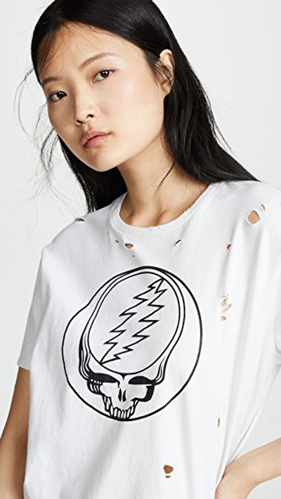 Shop R13 Steal Your Face Distressed Boy Tee In Dirty White