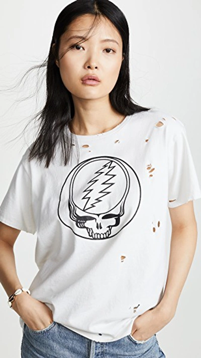Shop R13 Steal Your Face Distressed Boy Tee In Dirty White