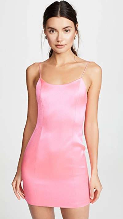 Alice And Olivia Nelle Fitted Spaghetti Strap Mini Dress In Neon Pink ModeSens