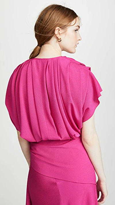 Shop Anna October Pleated Top In Fuschia