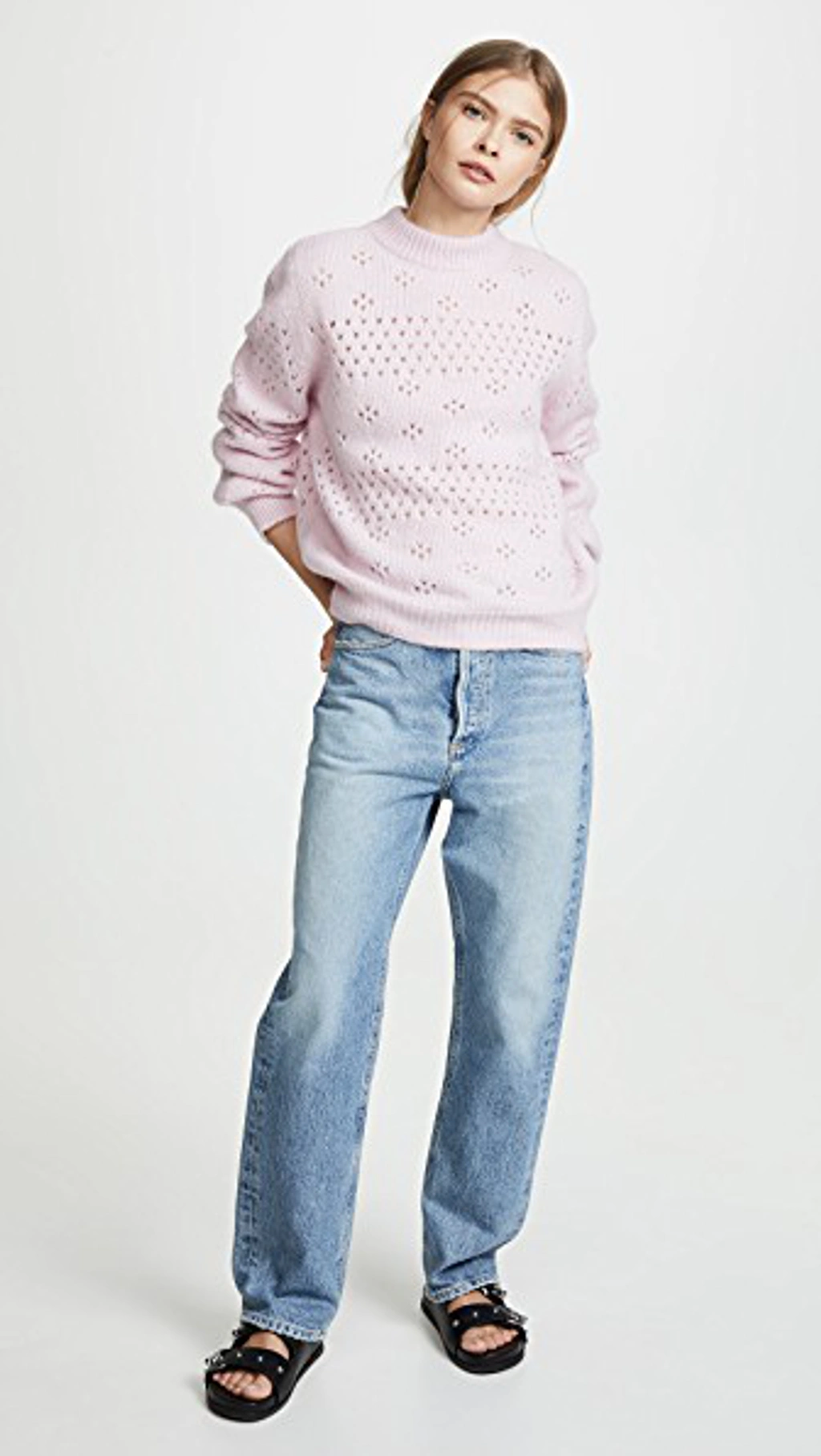 Anine Bing Candice Sweater In Rose ModeSens