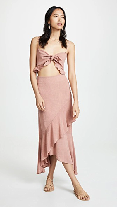 Shop Flynn Skye Michelle Maxi Dress In Pink Crinkle