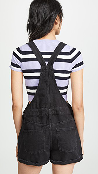 adirondack short overalls in washed black