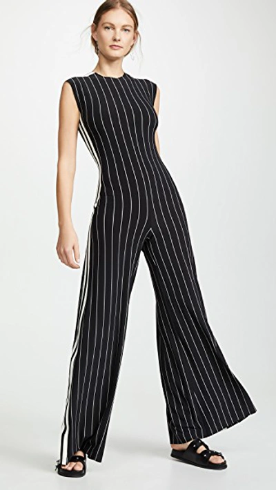 Norma kamali side stripe jumpsuit sales