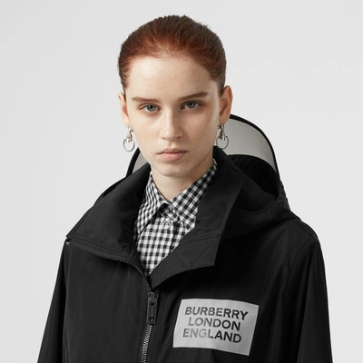 Shop Burberry Detachable Hood Shape-memory Taffeta Jacket In Black