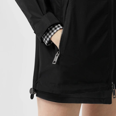 Shop Burberry Detachable Hood Shape-memory Taffeta Jacket In Black
