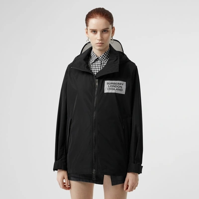 Shop Burberry Detachable Hood Shape-memory Taffeta Jacket In Black