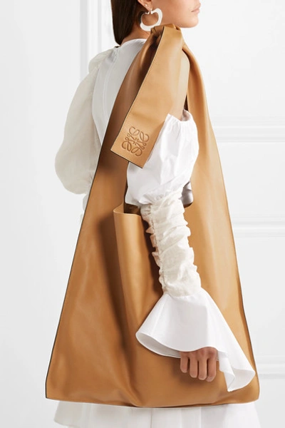 Loewe Bow Oversized Leather Shoulder Bag In 3649 Light | ModeSens