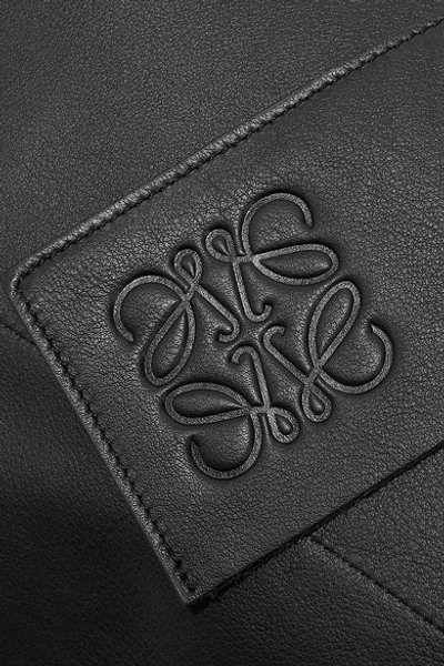 Shop Loewe Bow Oversized Leather Shoulder Bag In Black
