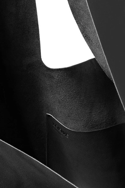 Shop Loewe Bow Oversized Leather Shoulder Bag In Black
