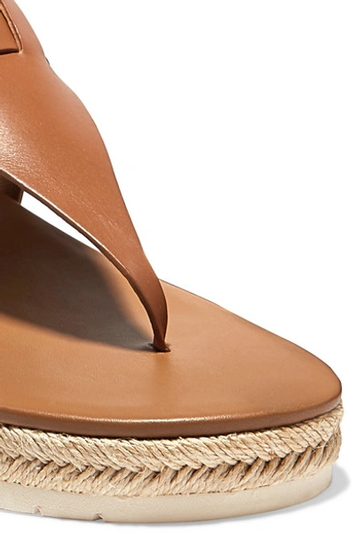 Shop Vince Flint Leather Espadrille Platform Sandals In Tan