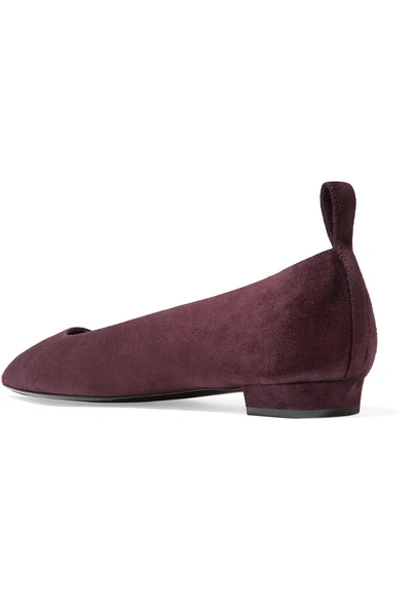 Shop The Row Lady D Suede Ballet Flats In Burgundy
