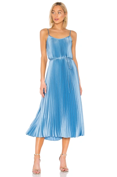 Shop Vince Pleated Cami Dress In Blue Pumice