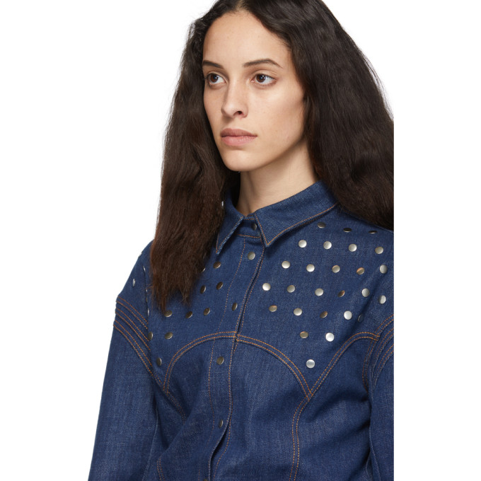 denim studded shirt