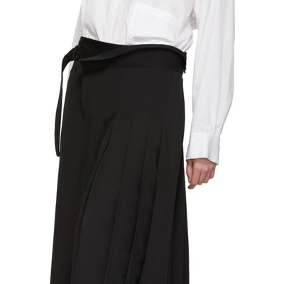 Shop Yohji Yamamoto Black Pleated Cropped Trousers In 2 Black