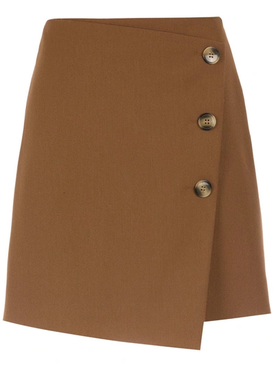 Shop Nk Buttoned Mini Skirt In Brown