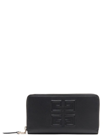 Shop Givenchy 4g Zip Around Wallet In Black